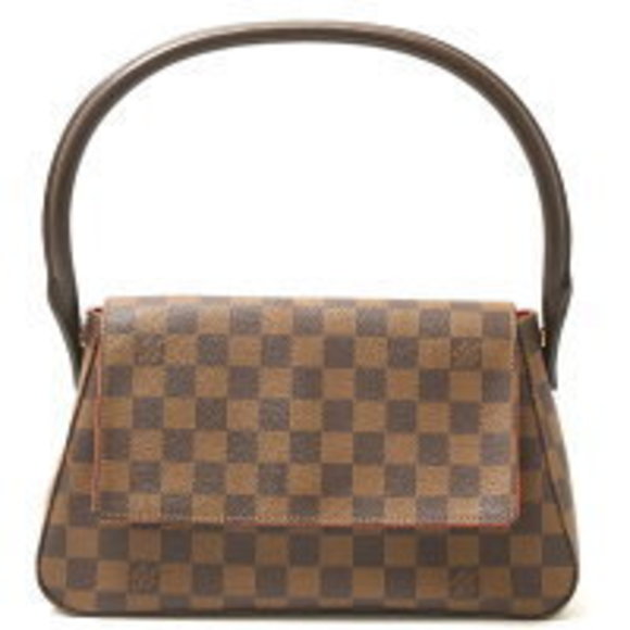 Louis Vuitton Looping Brown hand Bag Damier Ebene Shoulder Leather - Picture 2 of 7